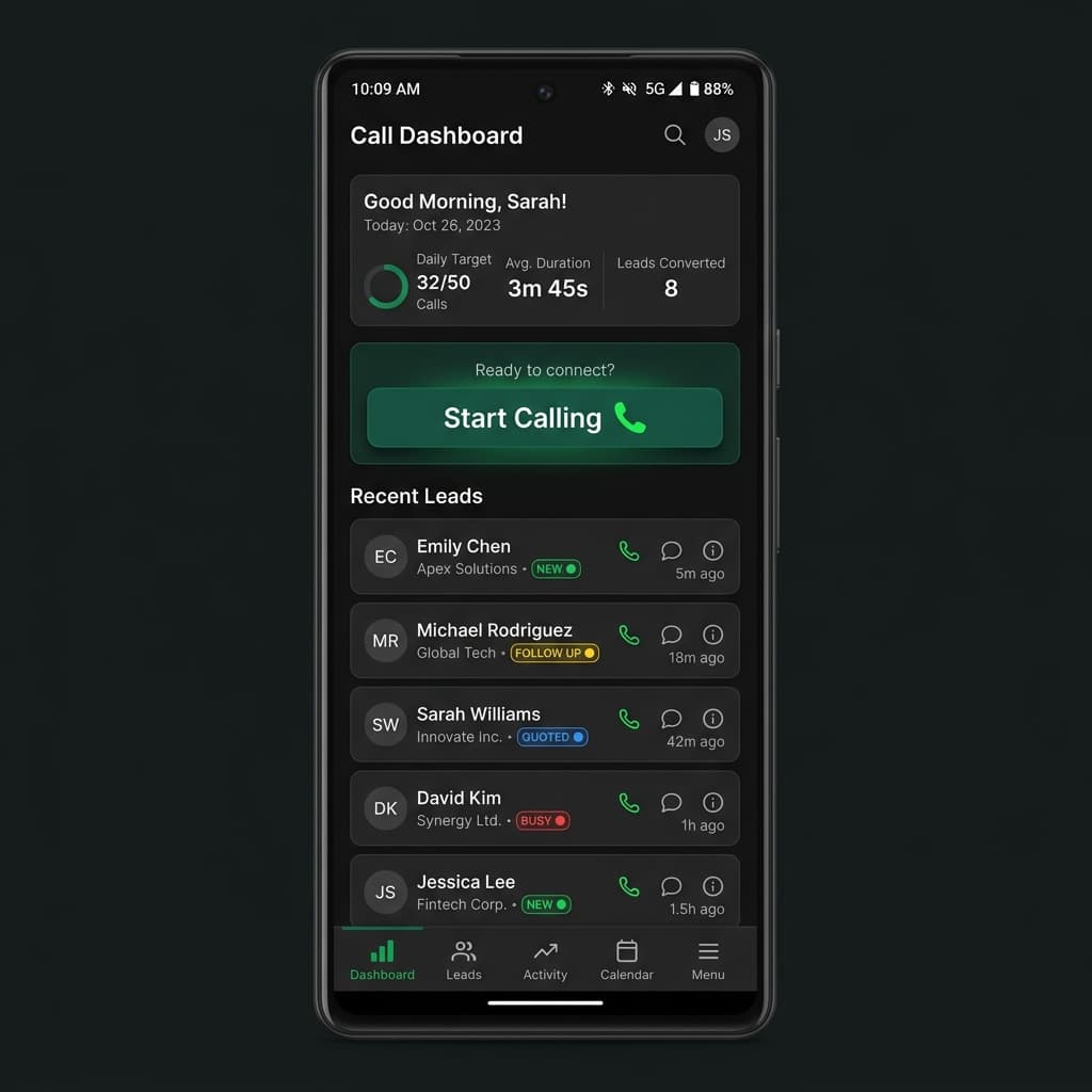 MegaMobileCRM App Interface